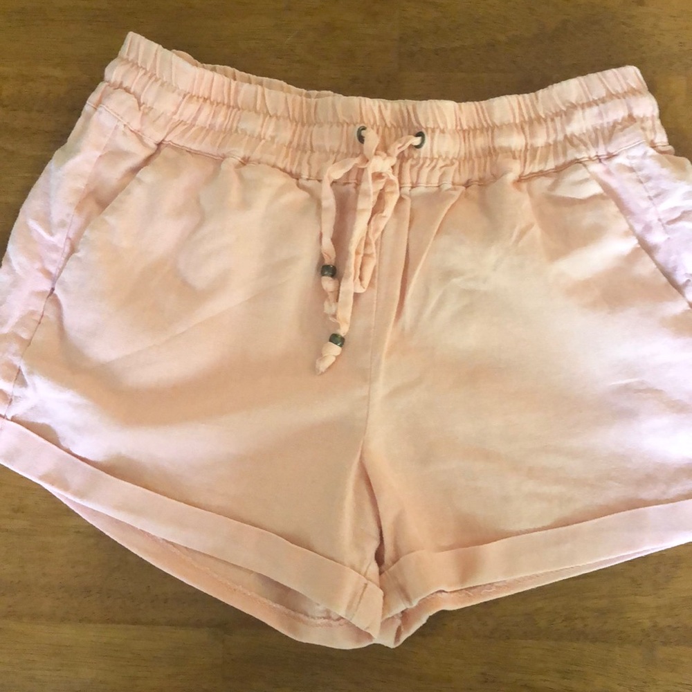 Love Tree Linen Blend Drawstring Shorts